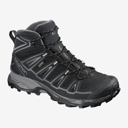 Salomon X ULTRA MID 2 SPIKES GTX Mens Hiking Boots Black UK PYUA
